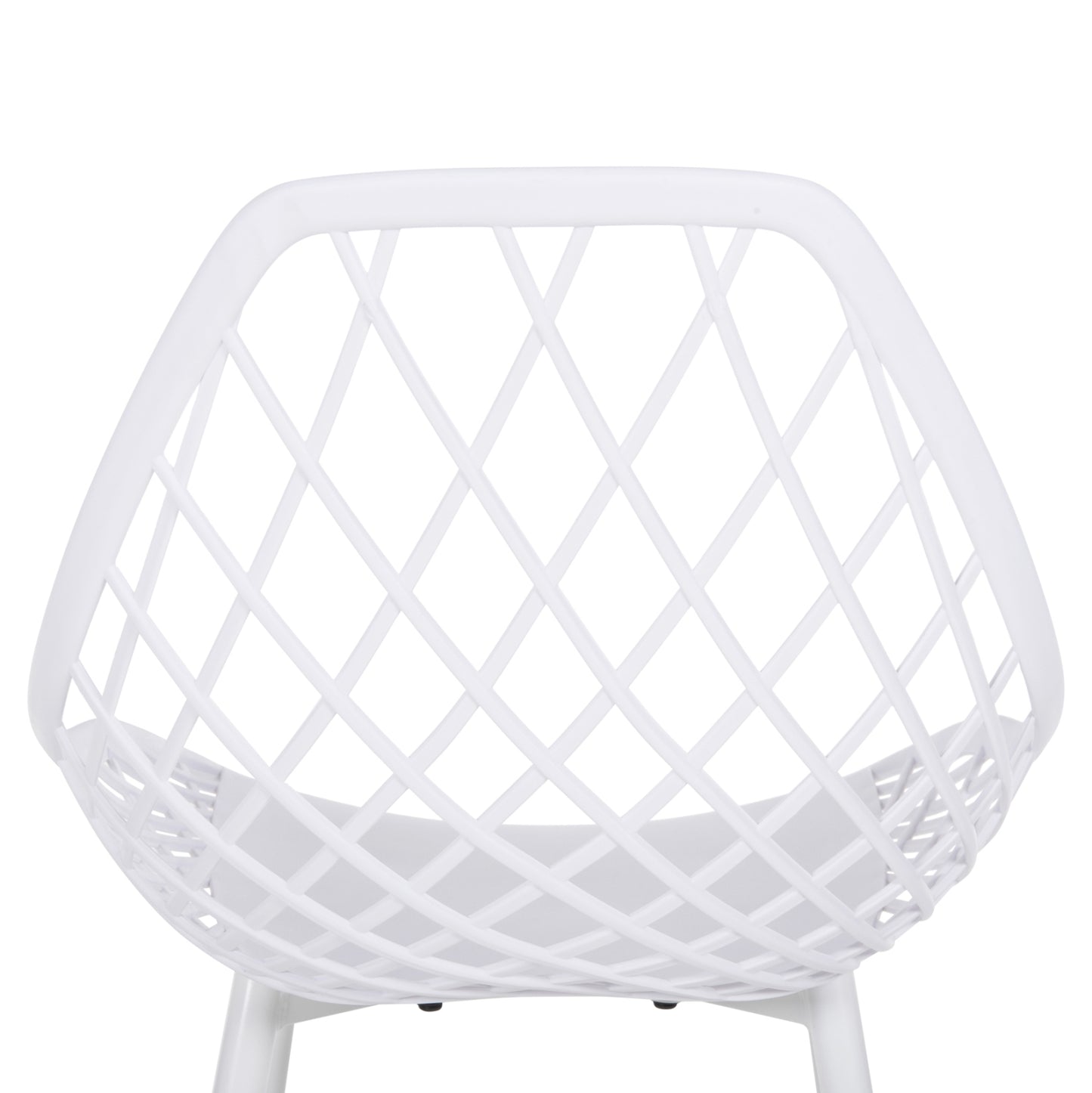 Chair Polypropylene Lio Hm9524.11 In White Color With White Metal Legs 52x53x82hcm.