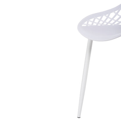 Chair Polypropylene Lio Hm9524.11 In White Color With White Metal Legs 52x53x82hcm.