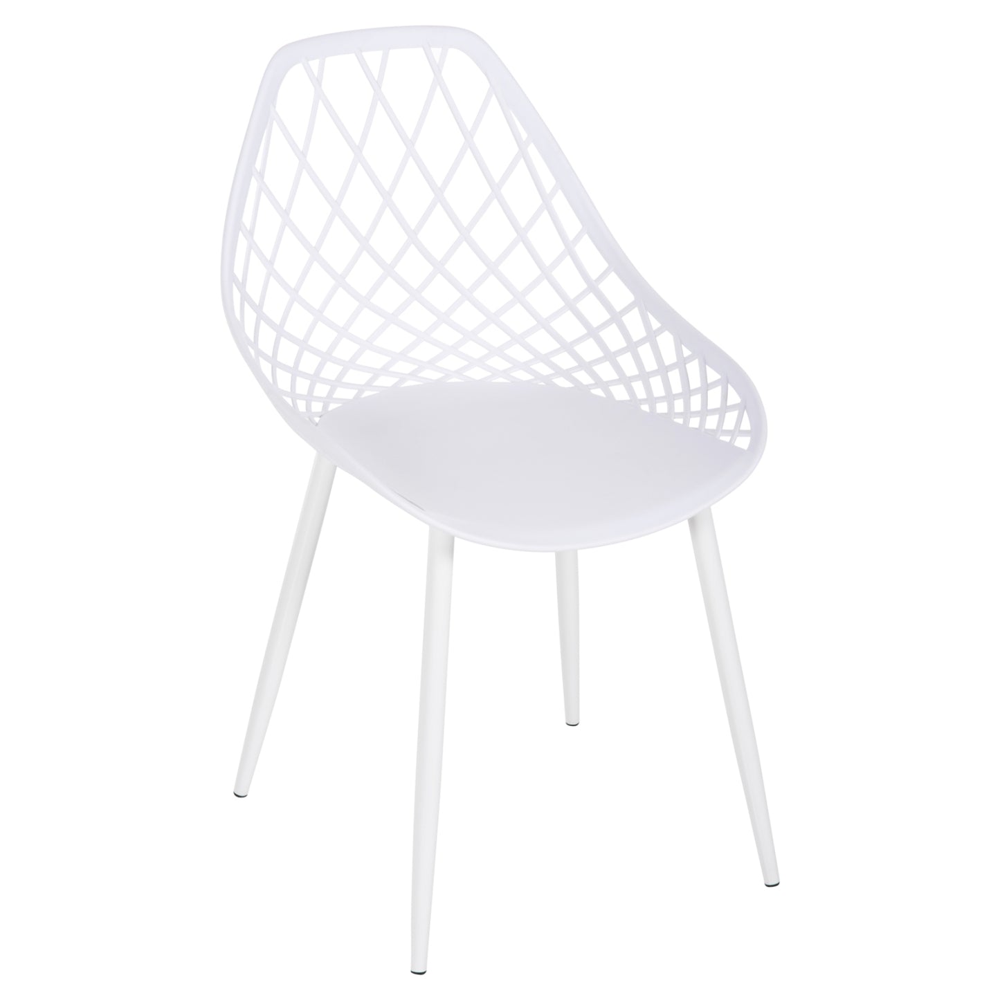 Chair Polypropylene Lio Hm9524.11 In White Color With White Metal Legs 52x53x82hcm.
