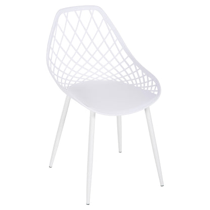Chair Polypropylene Lio Hm9524.11 In White Color With White Metal Legs 52x53x82hcm.
