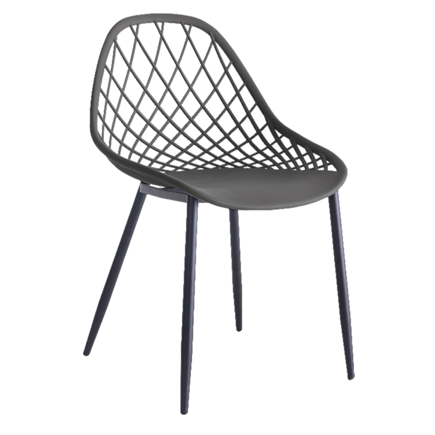 Chair Polypropylene Hm9524.10 In Grey Color With Black Metal Legs 52x53x82hcm.