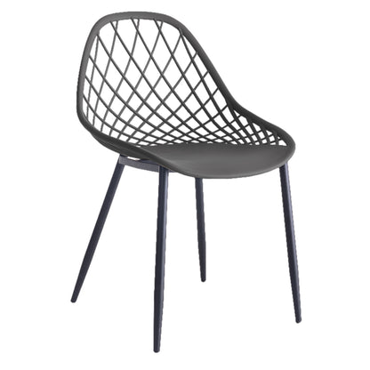 Chair Polypropylene Hm9524.10 In Grey Color With Black Metal Legs 52x53x82hcm.