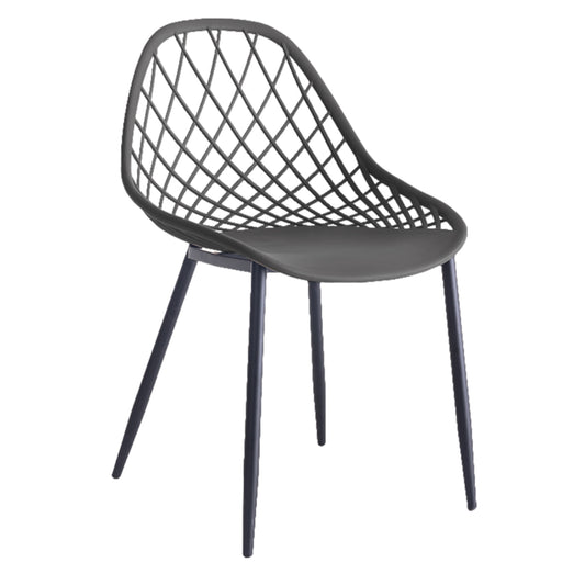 Chair Polypropylene Hm9524.10 In Grey Color With Black Metal Legs 52x53x82hcm.