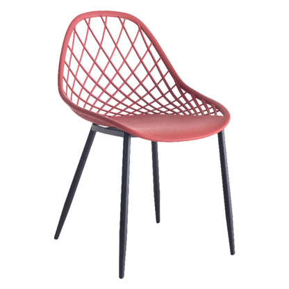Chair Polypropylene Hm9524.06 In Red Color With Black Metal Legs 52x53x82hcm.