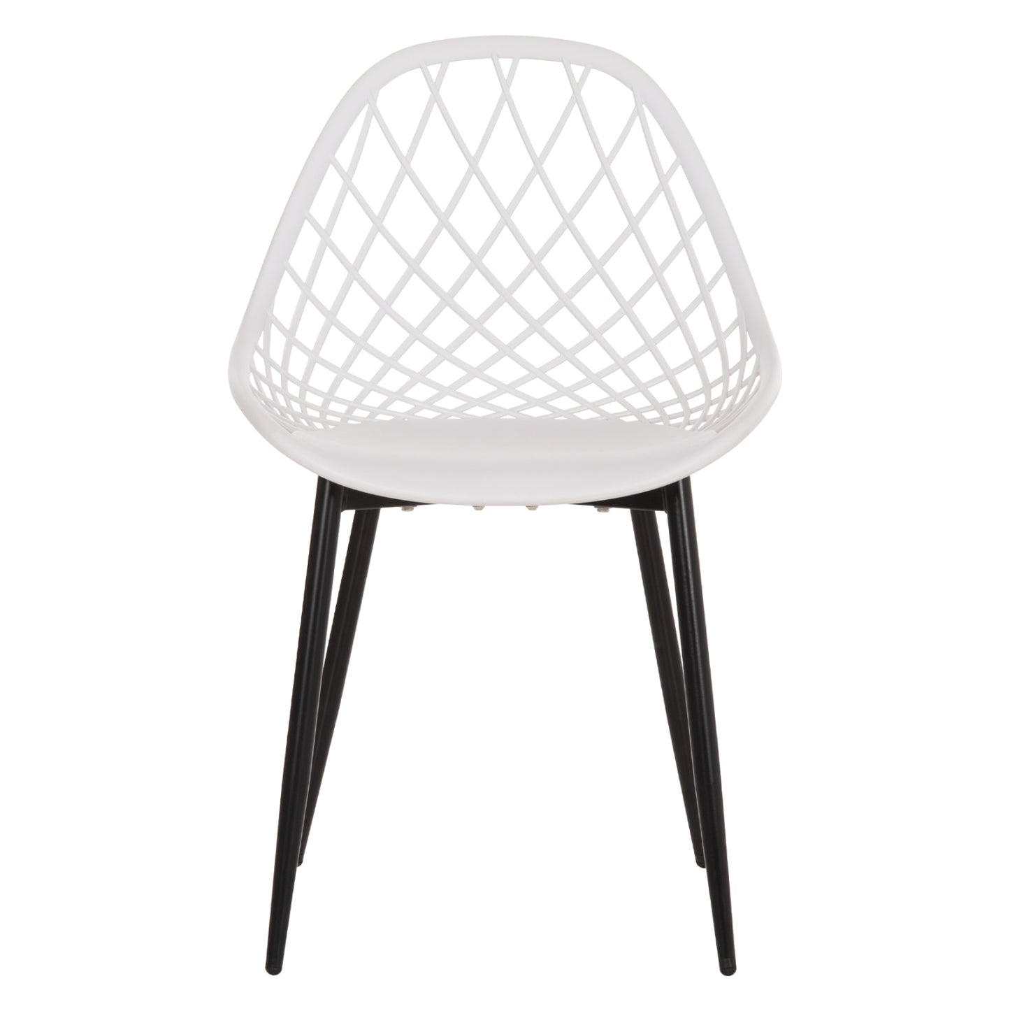 Chair Polypropylene Hm9524.01 In White Color With Black Metal Legs 52x53x82hcm.