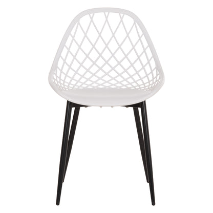 Chair Polypropylene Hm9524.01 In White Color With Black Metal Legs 52x53x82hcm.