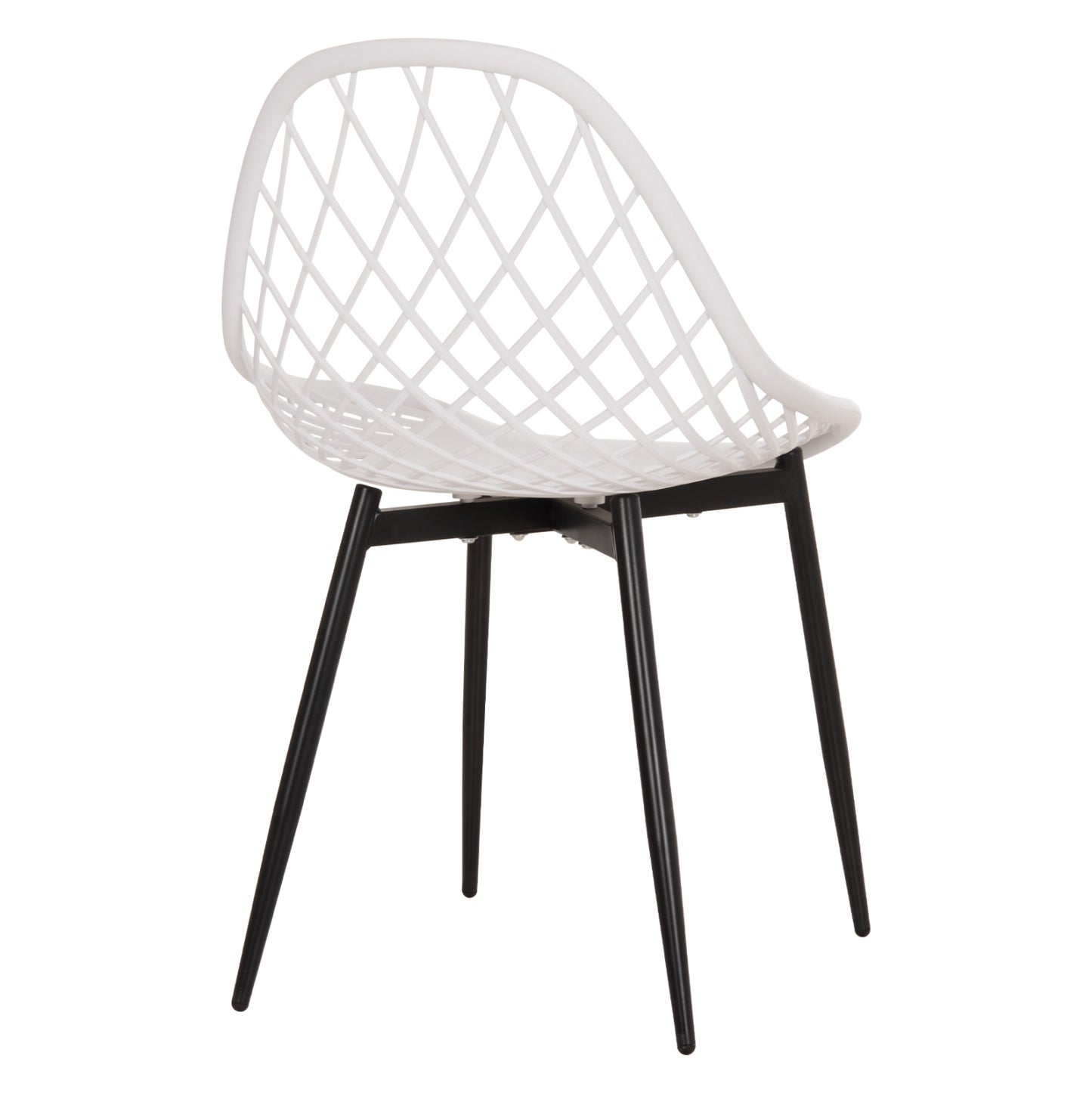 Chair Polypropylene Hm9524.01 In White Color With Black Metal Legs 52x53x82hcm.