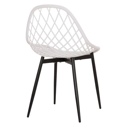 Chair Polypropylene Hm9524.01 In White Color With Black Metal Legs 52x53x82hcm.