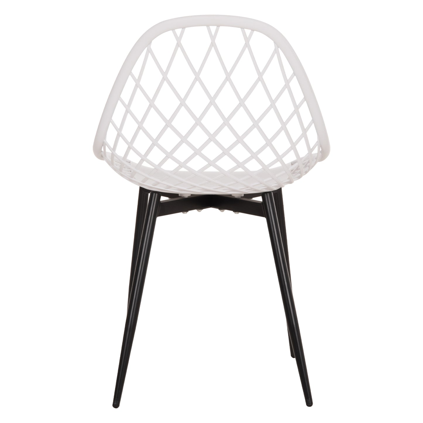 Chair Polypropylene Hm9524.01 In White Color With Black Metal Legs 52x53x82hcm.