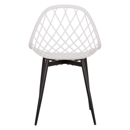 Chair Polypropylene Hm9524.01 In White Color With Black Metal Legs 52x53x82hcm.