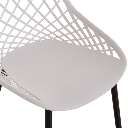 Chair Polypropylene Hm9524.01 In White Color With Black Metal Legs 52x53x82hcm.
