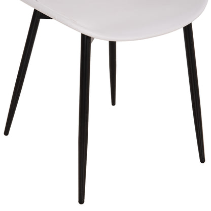 Chair Polypropylene Hm9524.01 In White Color With Black Metal Legs 52x53x82hcm.