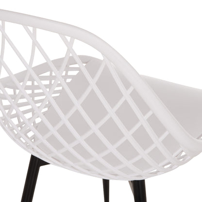 Chair Polypropylene Hm9524.01 In White Color With Black Metal Legs 52x53x82hcm.