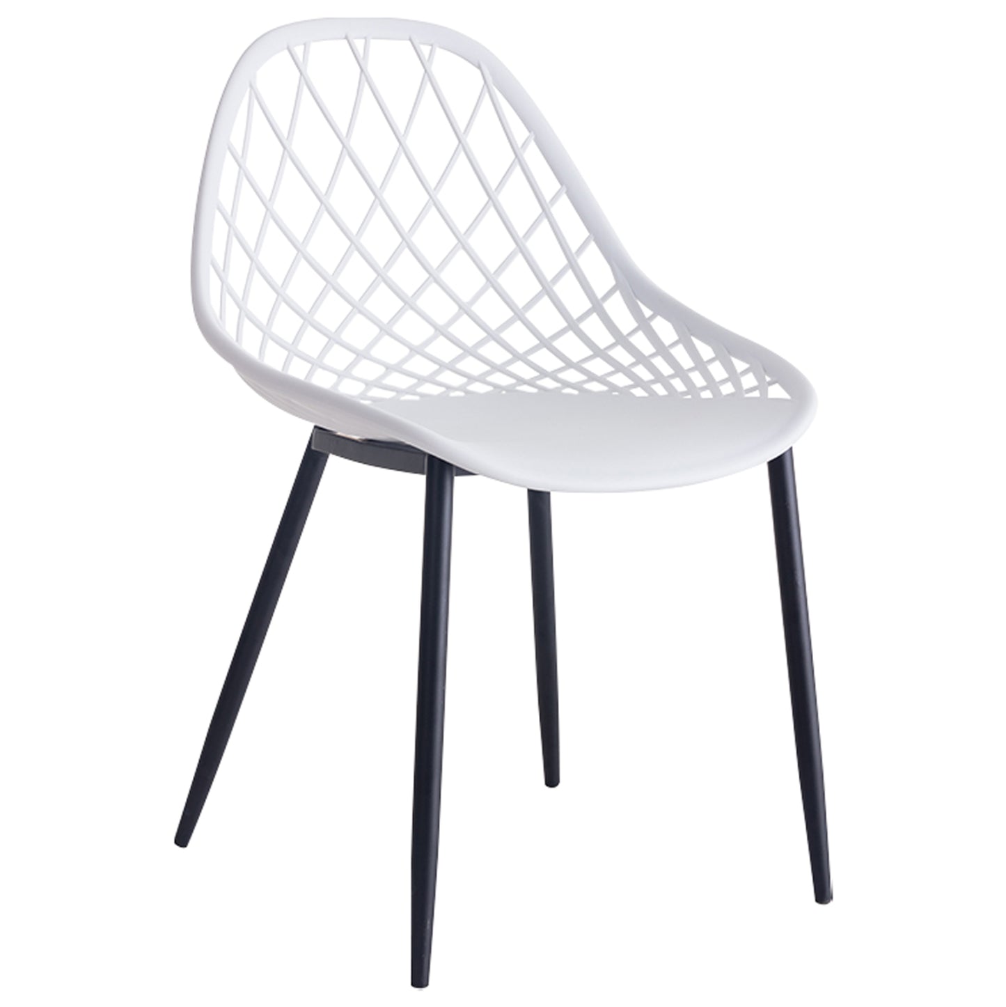 Chair Polypropylene Hm9524.01 In White Color With Black Metal Legs 52x53x82hcm.