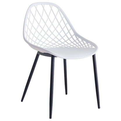 Chair Polypropylene Hm9524.01 In White Color With Black Metal Legs 52x53x82hcm.