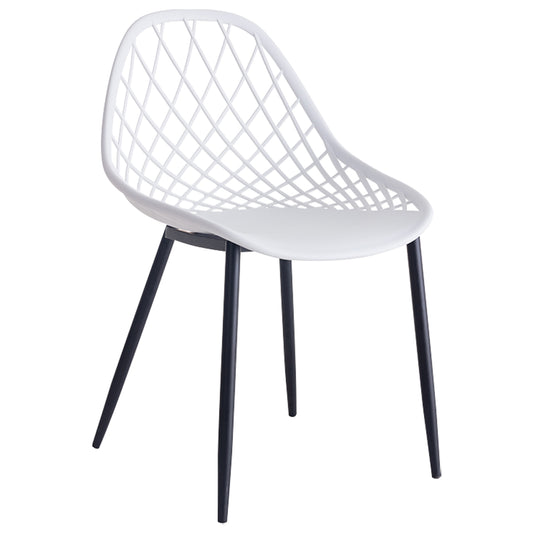 Chair Polypropylene Hm9524.01 In White Color With Black Metal Legs 52x53x82hcm.