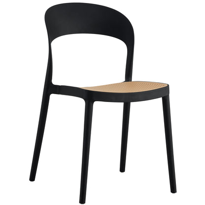 Chair Polypropylene Cleo Hm5936.02 Black-beige 41x53x81hcm.
