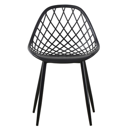 Chair Polypropylene Hm9524.02 Black With Matte Black Metal Legs 52x53x82hcm.
