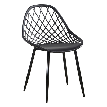Chair Polypropylene Hm9524.02 Black With Matte Black Metal Legs 52x53x82hcm.