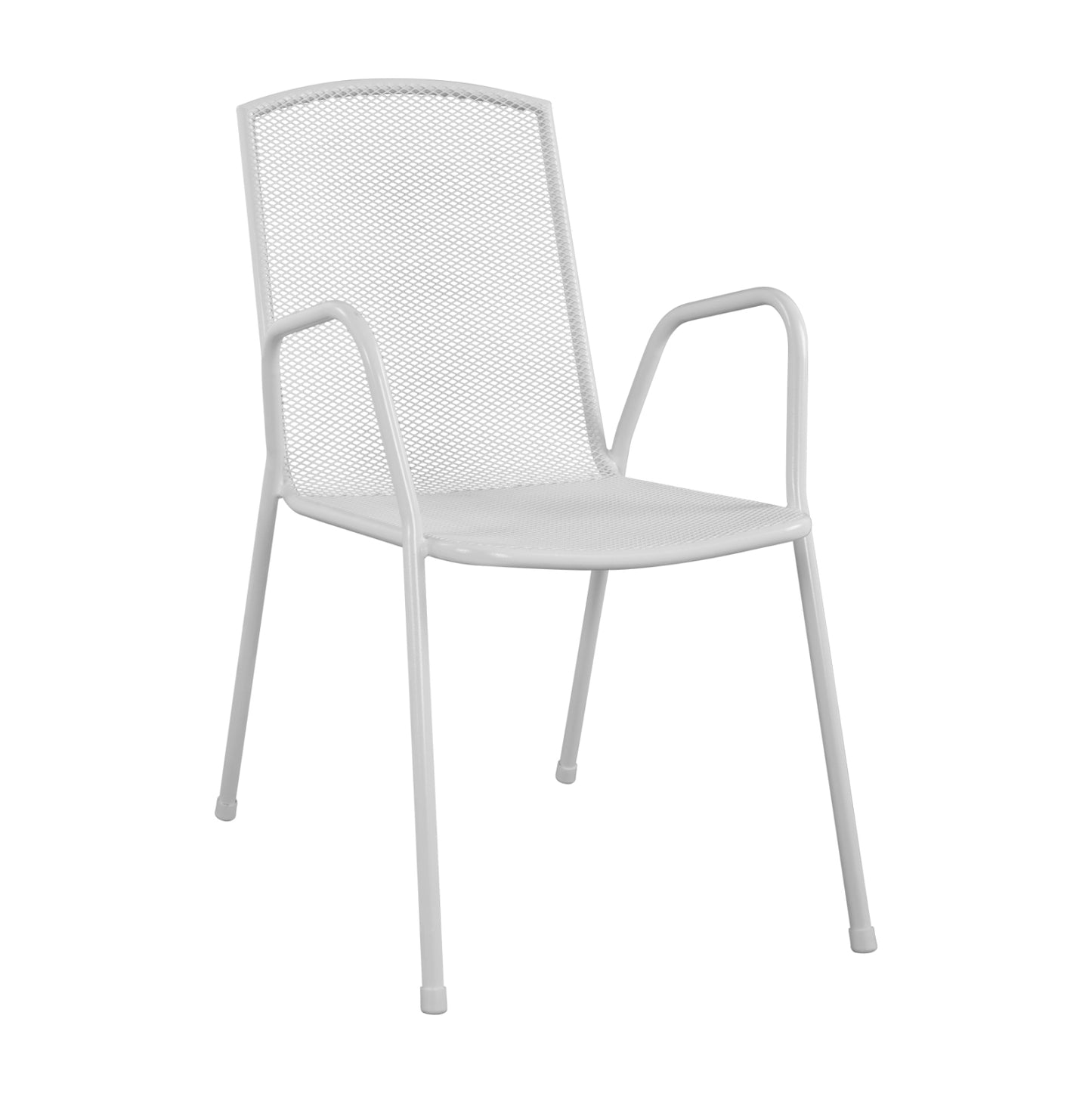 Armchair Metallic White Hm5005.02 54x62x89 Cm.