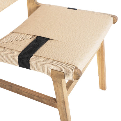 Leisure Chair Rubberwood And Rope In Natural Rustic Color 50x60x88hcm.hm9323.01