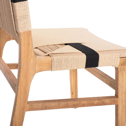 Leisure Chair Rubberwood And Rope In Natural Rustic Color 50x60x88hcm.hm9323.01