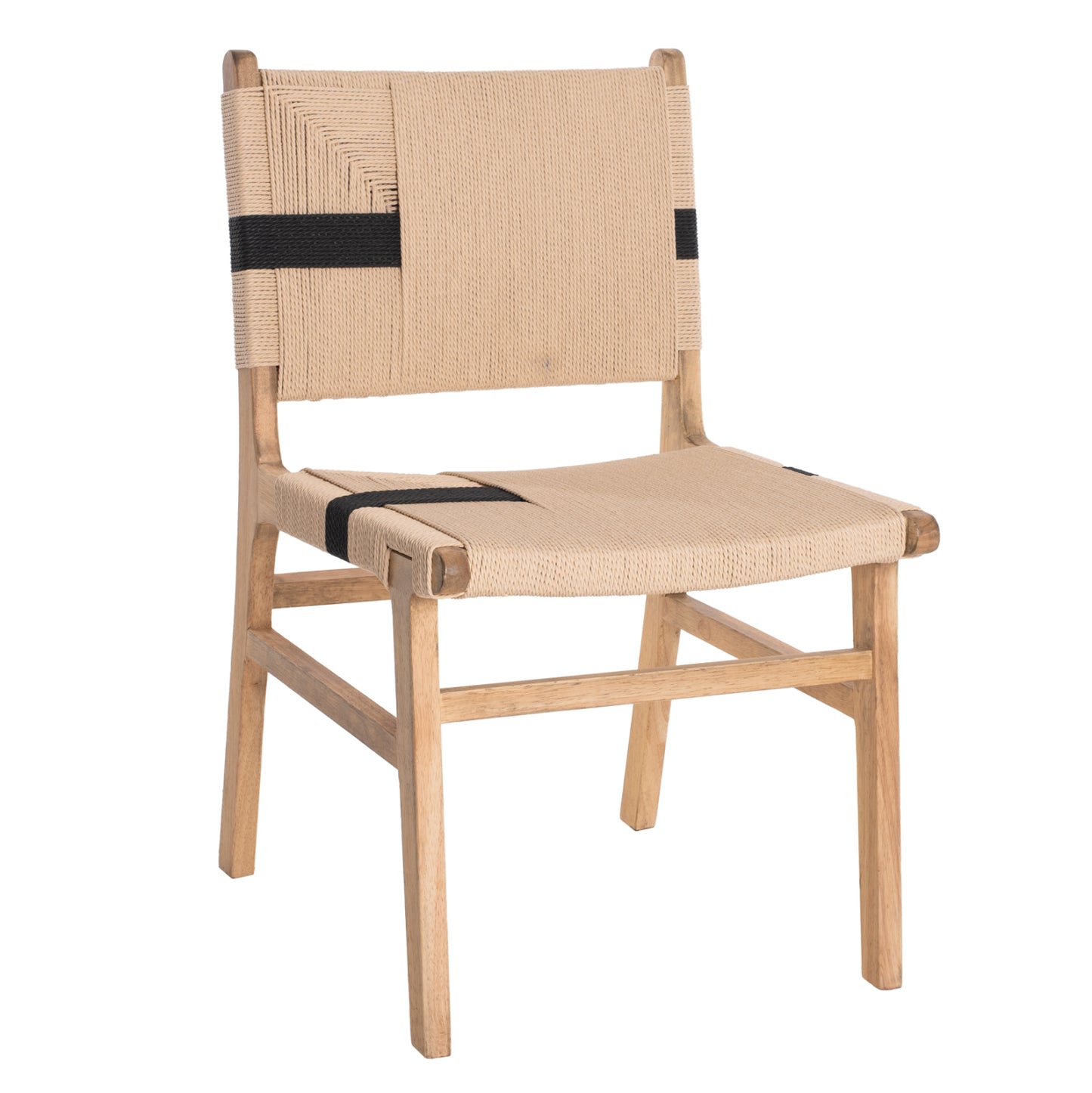 Leisure Chair Rubberwood And Rope In Natural Rustic Color 50x60x88hcm.hm9323.01