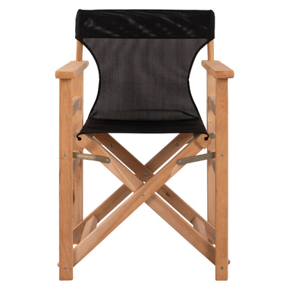 Director's Chair Limnos Impregnated In Natural Color With Black Textline Hm10543.05 57x54x88.5 Cm.