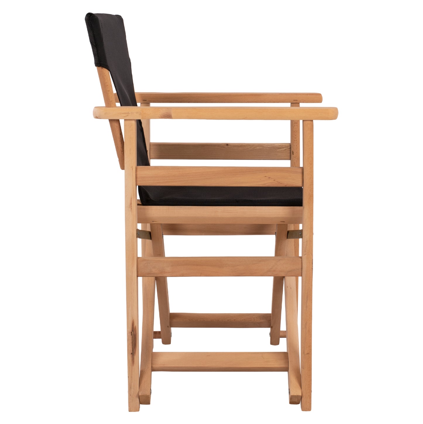 Director's Chair Limnos Impregnated In Natural Color With Black Textline Hm10543.05 57x54x88.5 Cm.
