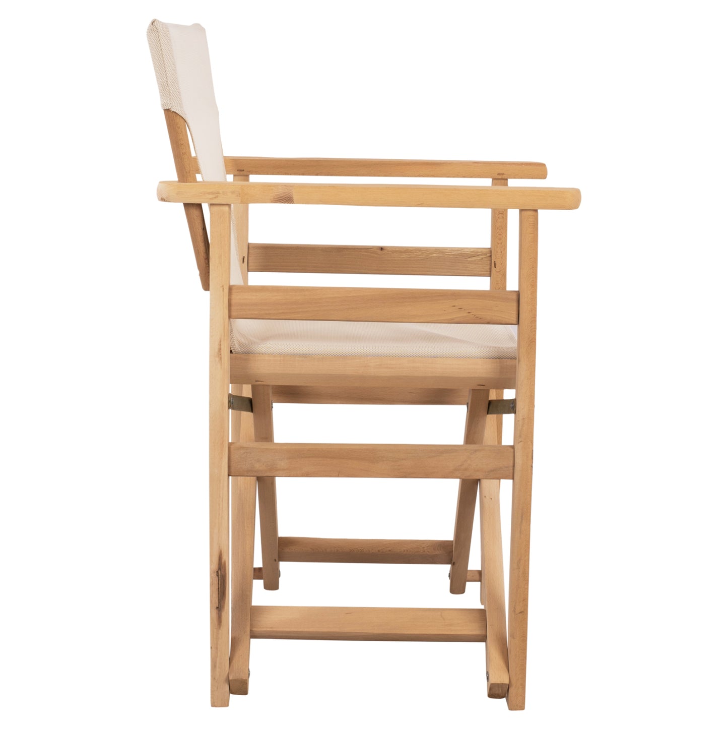 Director's Chair Limnos Impregnated In Natural Color With Cream Textline Hm10543.60 57x54x88.5 Cm.