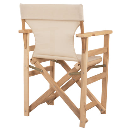 Director's Chair Limnos Impregnated In Natural Color With Cream Textline Hm10543.60 57x54x88.5 Cm.