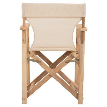 Director's Chair Limnos Impregnated In Natural Color With Black Textline Hm10543.05 57x54x88.5 Cm.