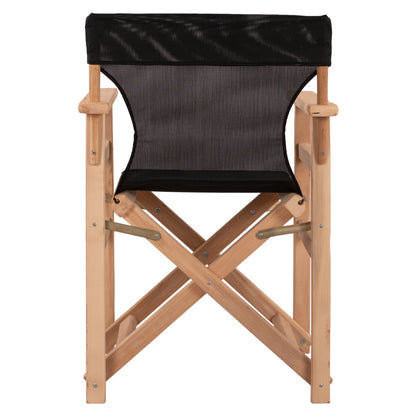 Director's Chair Limnos Impregnated In Natural Color With Black Textline Hm10543.05 57x54x88.5 Cm.
