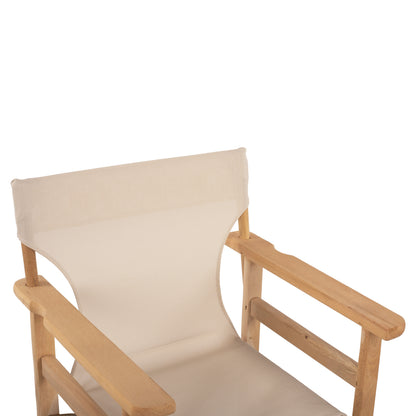Director's Chair Limnos Impregnated In Natural Color With Cream Textline Hm10543.60 57x54x88.5 Cm.