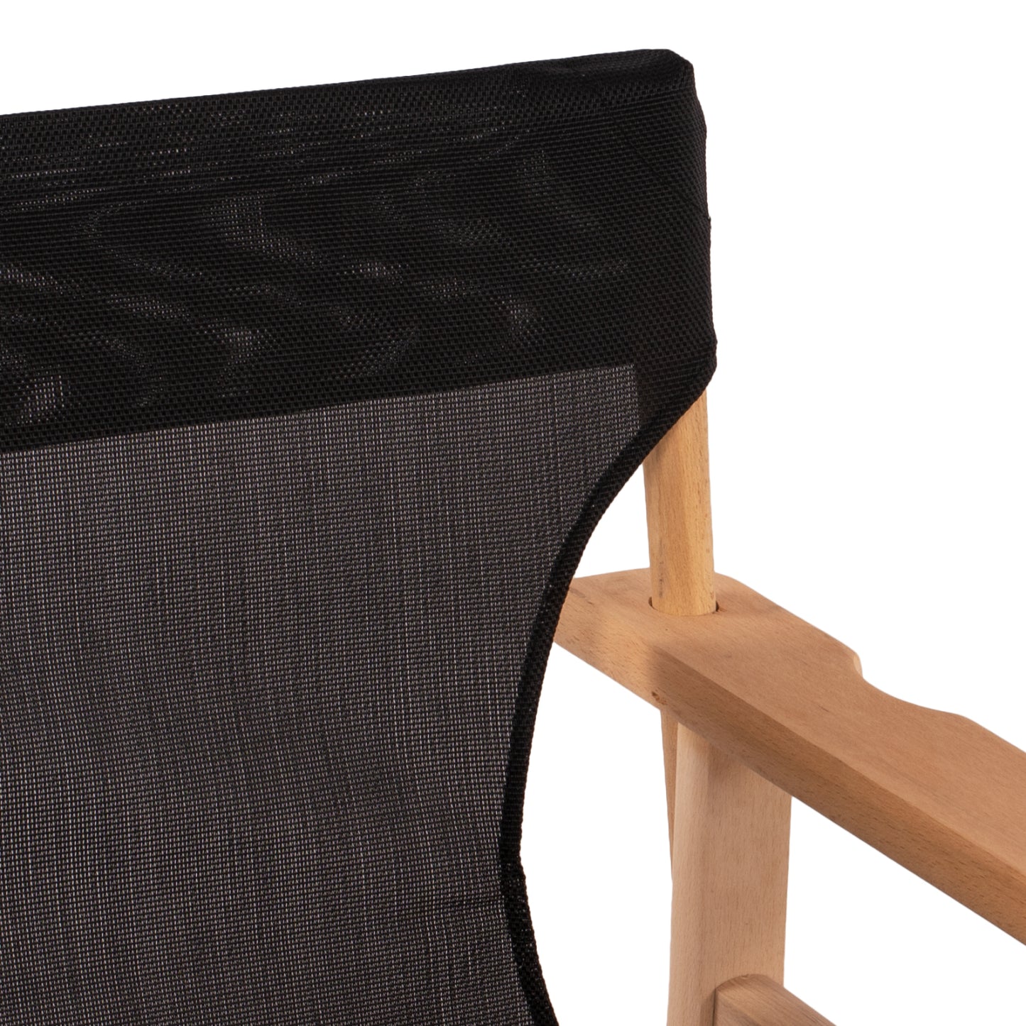 Director's Chair Limnos Impregnated In Natural Color With Black Textline Hm10543.05 57x54x88.5 Cm.