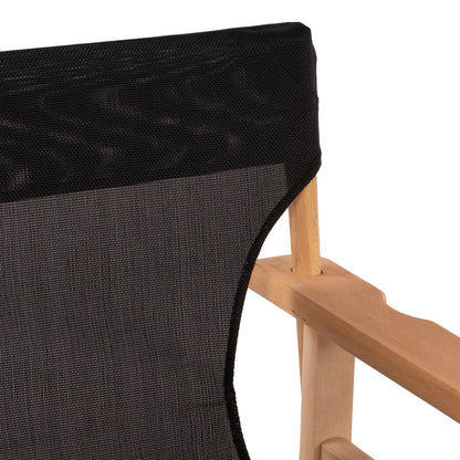 Director's Chair Limnos Impregnated In Natural Color With Black Textline Hm10543.05 57x54x88.5 Cm.