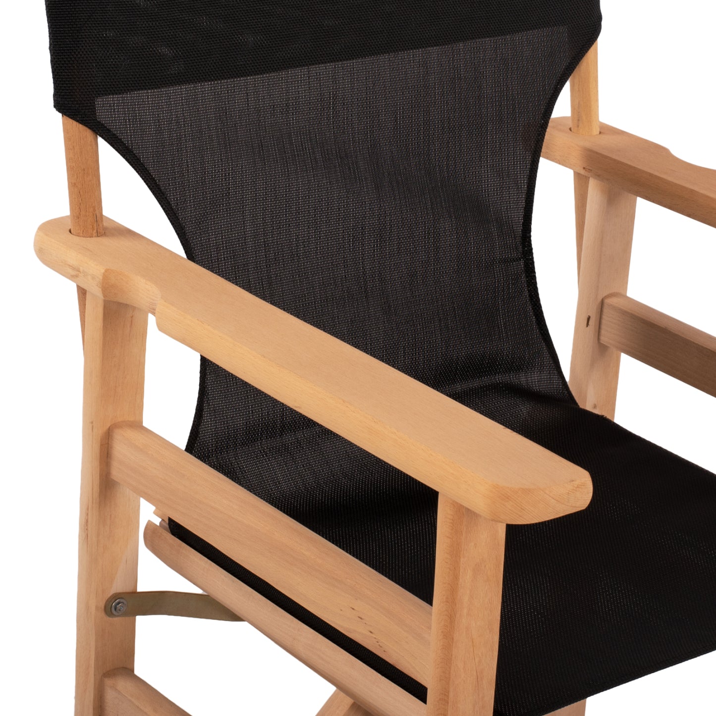 Director's Chair Limnos Impregnated In Natural Color With Black Textline Hm10543.05 57x54x88.5 Cm.