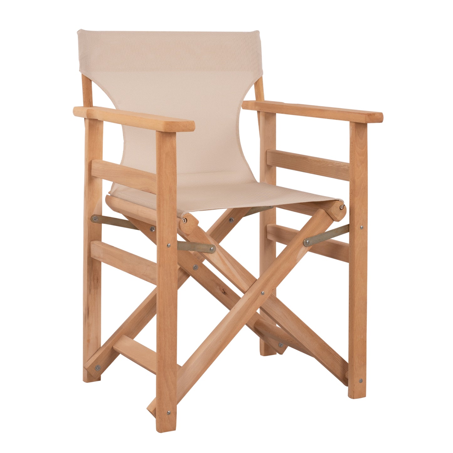 Director's Chair Limnos Impregnated In Natural Color With Black Textline Hm10543.05 57x54x88.5 Cm.