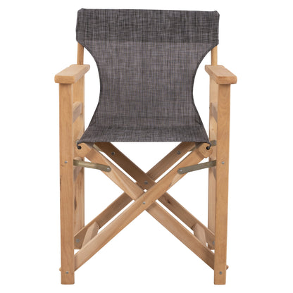 Director's Chair Limnos Natural Impregnation With Grey Textline Hm10543.10 57x54x88.5 Cm.