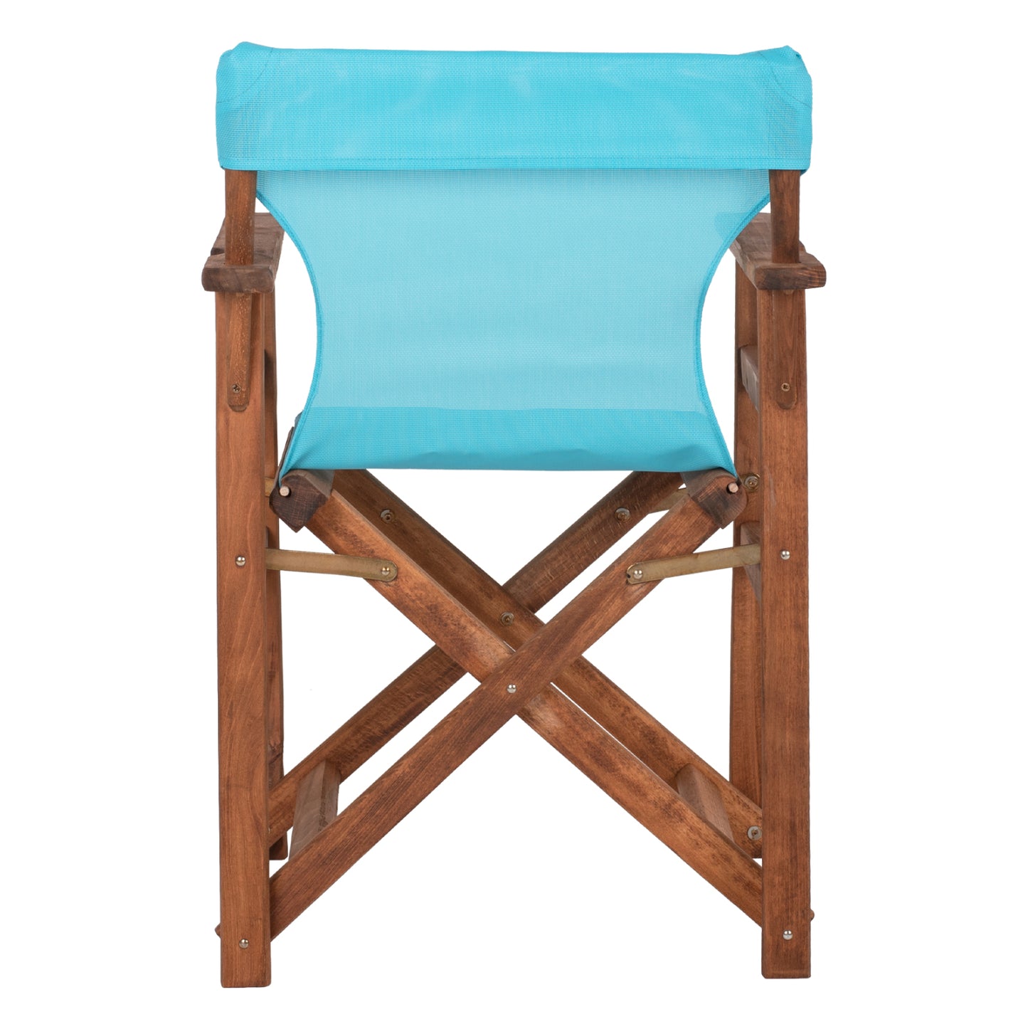 Director's Chair Limnos Hm10368.08 In Walnut Color And Sky Blue Textilene 57x54x88,5hcm.