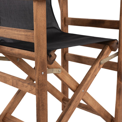 Director's Chair Limnos Walnut With Textline Black Hm10368.05