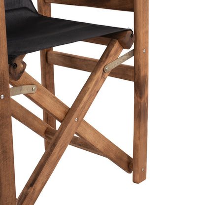 Director's Chair Limnos Walnut With Textline Black Hm10368.05