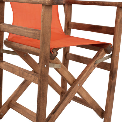 Director's Chair Limnos Walnut With Textline Orange Hm10368.02