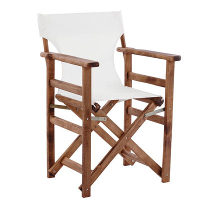 Director's Chair Limnos Walnut Cream Textline Hm10368.60 57x54x88,5 Cm