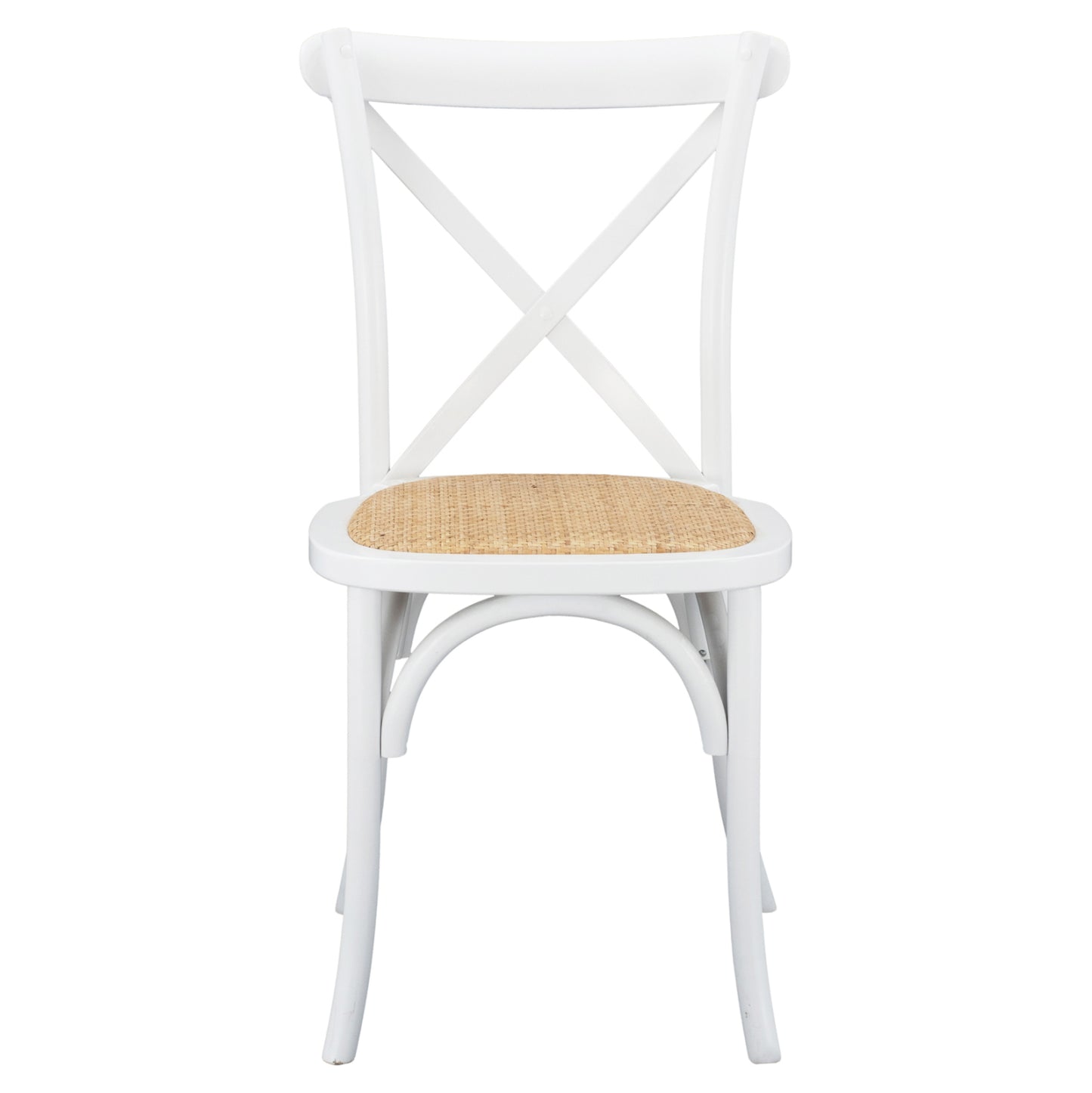 Wooden Chair Owen Stackable From Beech Wood In White Color With Crossed Back Hm8575.14 48x53x90 Cm