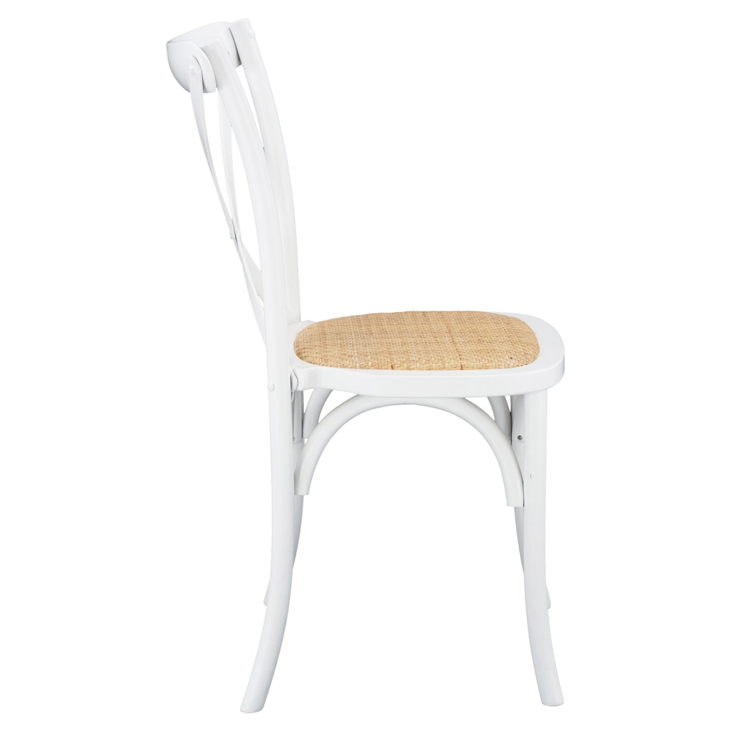 Wooden Chair Owen Stackable From Beech Wood In White Color With Crossed Back Hm8575.14 48x53x90 Cm