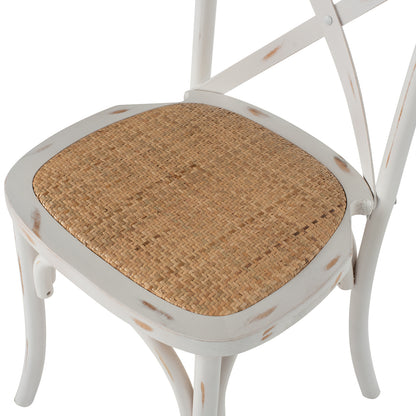 Chair Owen Stackable Wooden From Beech Wood White Wash Color With Crossed Back Hm8575.04 45x55,5x90 Cm