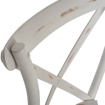 Chair Owen Stackable Wooden From Beech Wood White Wash Color With Crossed Back Hm8575.04 45x55,5x90 Cm