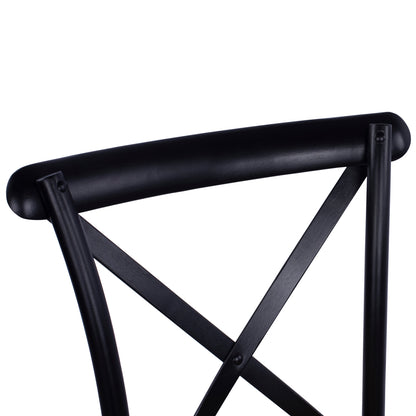 Chair Owen Stackable Beech Wood Black Matte With Crossed Back Hm8575.02 45x55,5x90 Cm