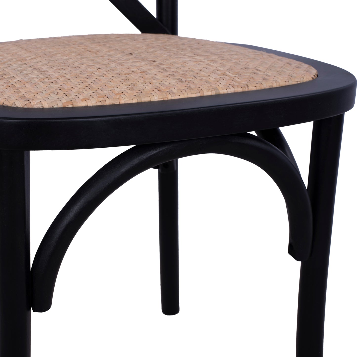 Chair Owen Stackable Beech Wood Black Matte With Crossed Back Hm8575.02 45x55,5x90 Cm